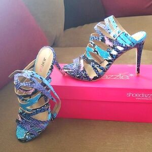 Colorful Animal Print Heeled Sandals